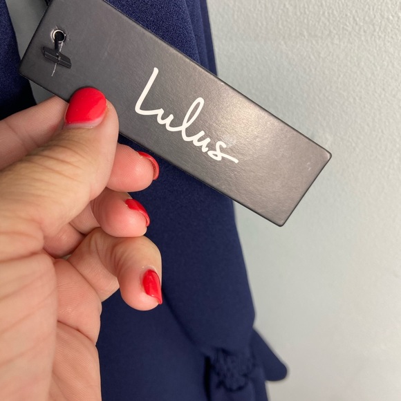 Lulus navy mini dress. Size L - Picture 3 of 4